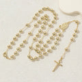 Golden Virgin Mary Cross Clavicle Chain Rosary Necklace Long Necklace