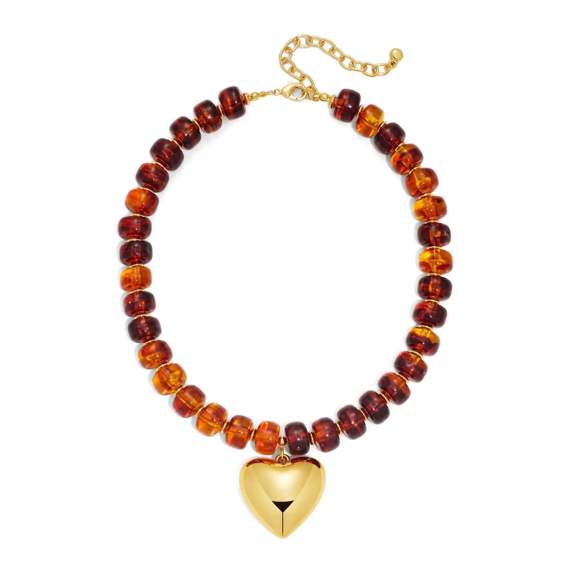 2026 Chunky Heart Necklaces for Women Colorful Resin Beaded Choker Necklace Gold Puffy Heart Statement Necklace Trendy Acrylic Choker Jewelry