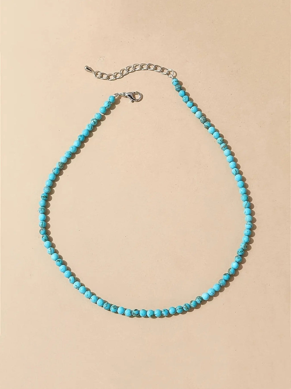 Women's Boho Minimalist Beaded Necklace, Adjustable Elastic Lightweight Summer Jewelry for Parties, Vacations, and Casual Wear
