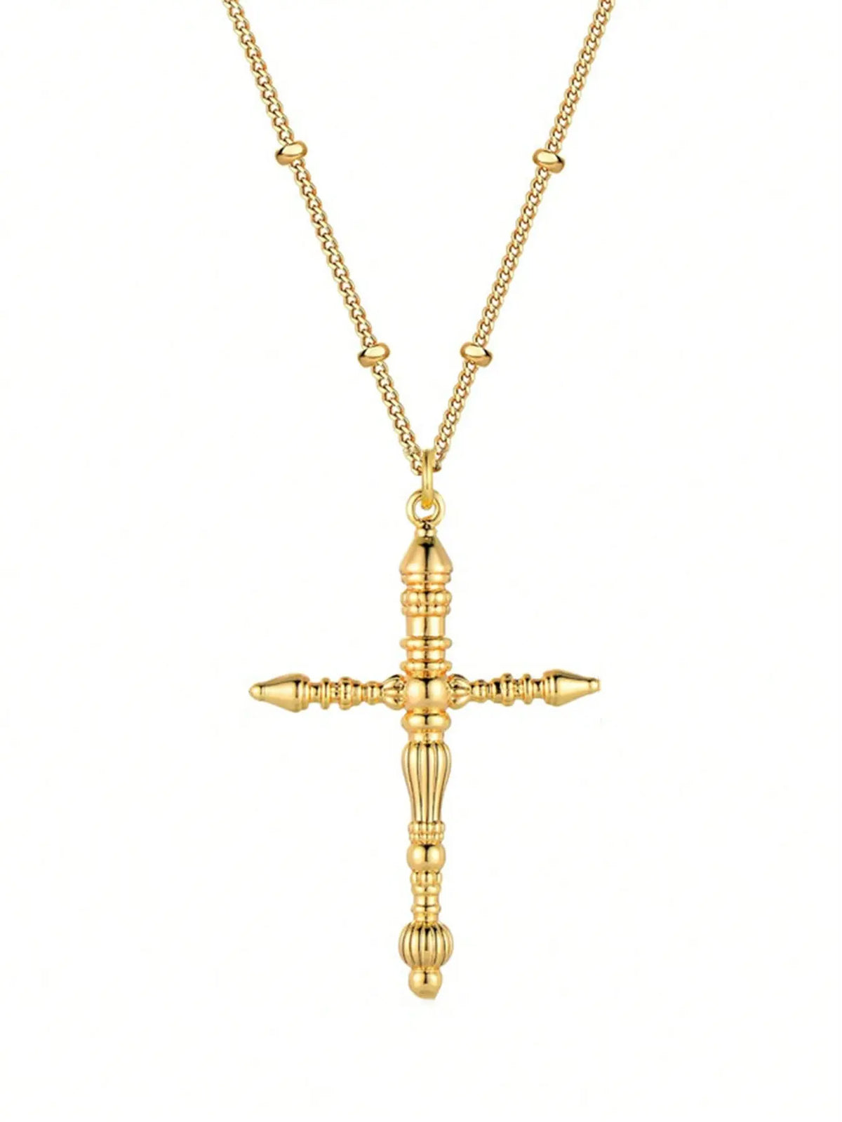 Women's Elegant Cross Pendant Necklace, Dainty Coptic Cross Design, Trendy All-Match Faith Jewelry for Party & Daily Wear, Exquisite Birthday Gift