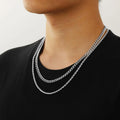Layered Chain Necklaces for Men, 2Pcs Stainless Steel Cuban Chain/Rope Chain Christmas Jewelry Gifts, 18/20, 20/22, 22/24 Inches