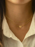 Simple Letter Detail Initial Pendant Necklace & Chain Necklace Set, Dainty Initial Necklaces, Fashion Jewelry for Party, Daily Decor, Trendy All-match & Exquisite Jewelry for Birthday Gift