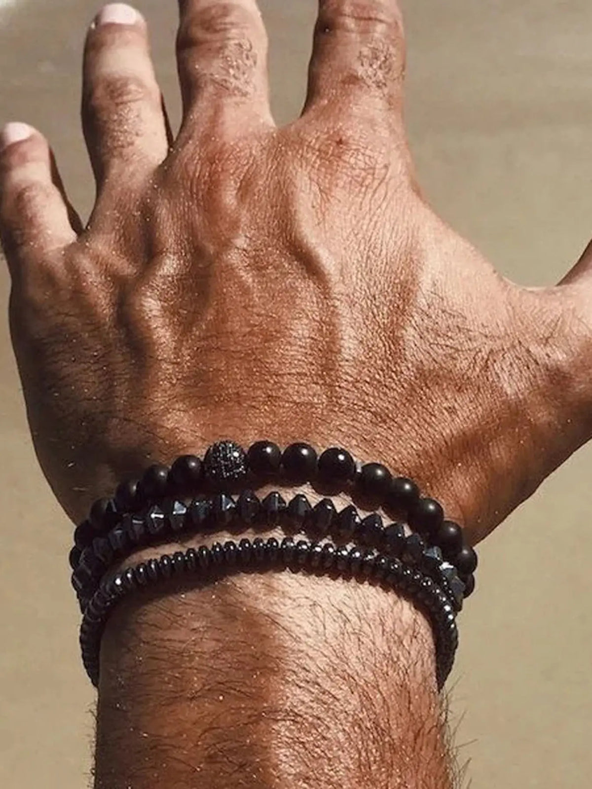Men's Street Trend Beaded & Cross Charm Bracelets, 3pcs/set Trendy Minimalist Matching Bracelets, Chic Hip Hop Vintage Jewelry As Gift for Boyfriend, Stackable Bracelets, Mix Bracelets, Bangles Bracelets Set, Exquisite Bracelet, Cross Beads Bracelet