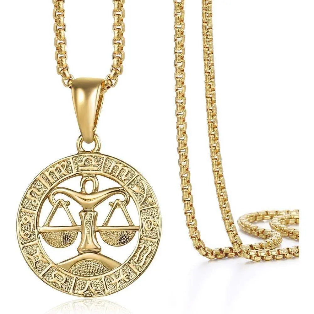 FLORIDECO Personalized Zodiac Glowing Stars Necklace - Unisex Astro Jewelry with Glowing Constellation Star Sign Pendant, 22" Box Chain, Link-Plated Metal, Durability, Sturdy and Stylish Chains, Ideal for Anniversary Gifts Leo To Aries,summerwins