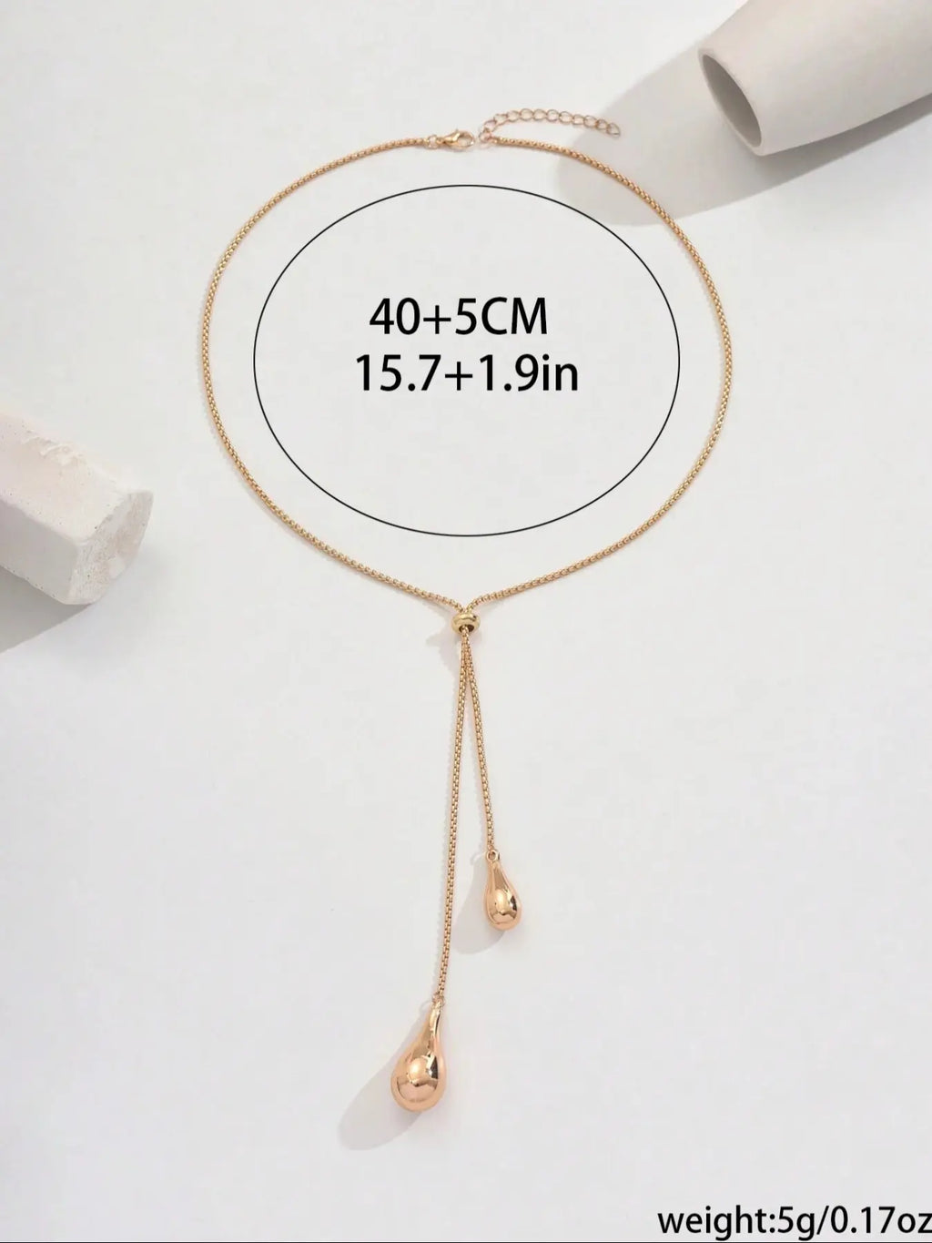Women's Elegant Y-Shaped Necklace, Fashion Tear Drop Pendant Chain with Tassels, Long Necklace Accessory, Modern Versatile Accessories, Dangling Charms Necklace, Perfect Gift for Birthdays, Fashionable Chain Decorated