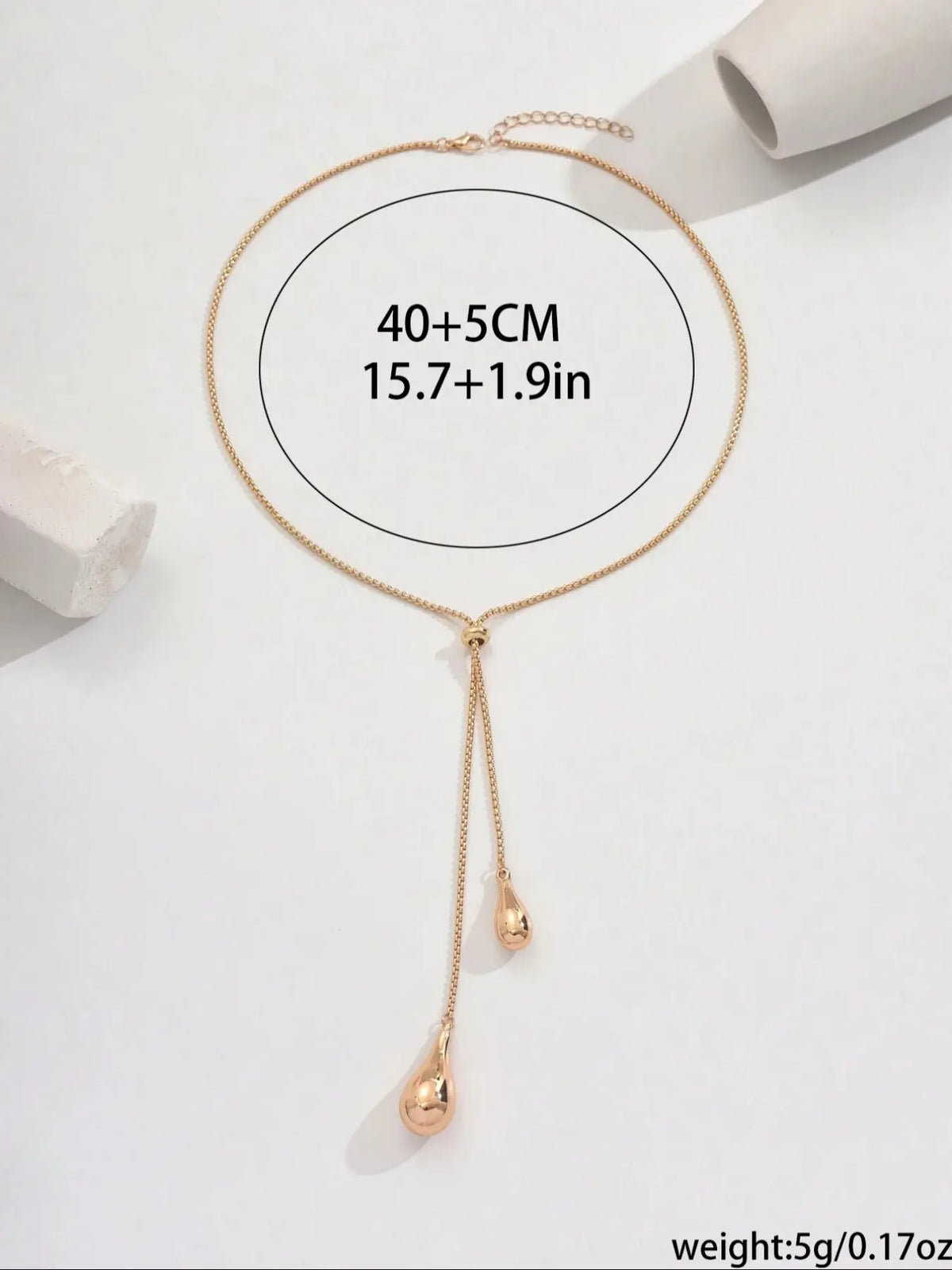 Women's Elegant Y-Shaped Necklace, Fashion Tear Drop Pendant Chain with Tassels, Long Necklace Accessory, Modern Versatile Accessories, Dangling Charms Necklace, Perfect Gift for Birthdays, Fashionable Chain Decorated