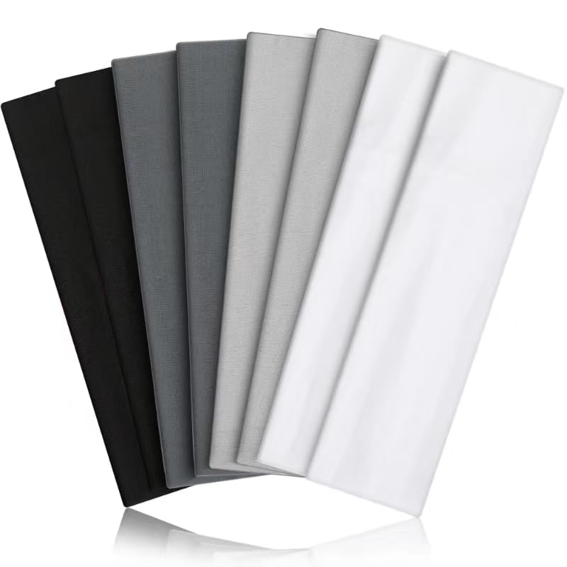 8PCS Summer-Exclusive Non Slip Sports Elastic Soft Running Fashion Headbands Absorb Sweat for Women & Men Working Out, Travel