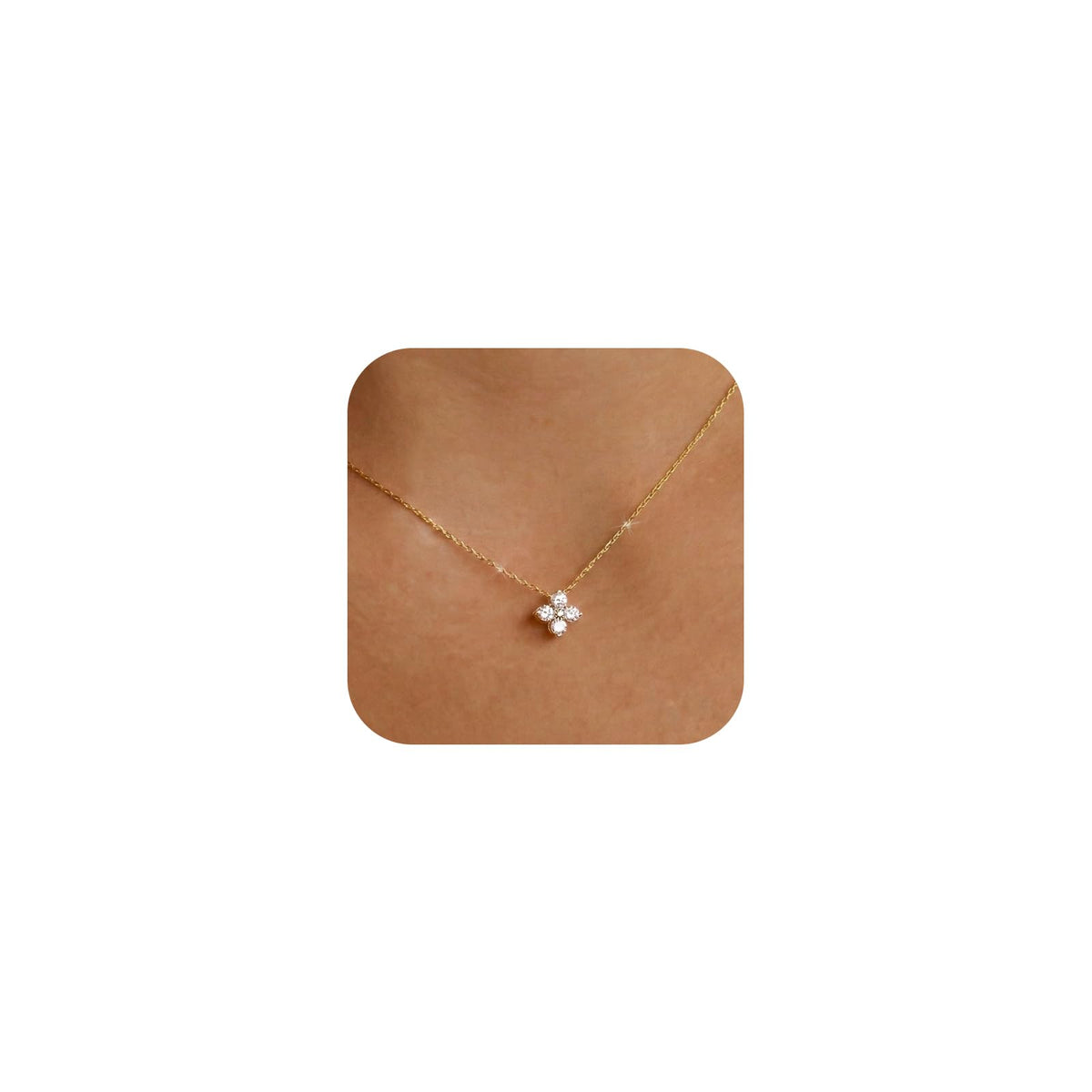 Gold Necklace for Women 14K Gold Plated Dainty Pendant Chain Puffy Heart Italian Horn Radiant Sun Compass CZ Teardrop Bow Charm Trendy Jewelry Gift