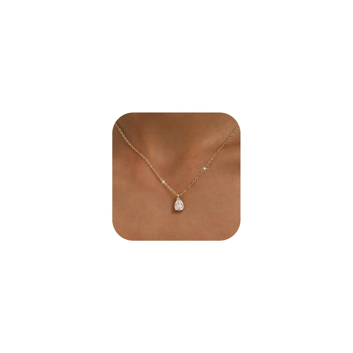 Gold Necklace for Women 14K Gold Plated Dainty Pendant Chain Puffy Heart Italian Horn Radiant Sun Compass CZ Teardrop Bow Charm Trendy Jewelry Gift