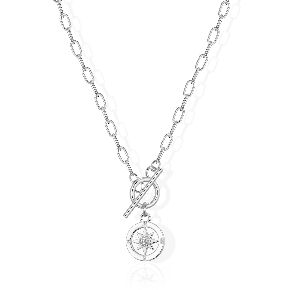 Gold Necklace for Women 14K Gold Plated Dainty Pendant Chain Puffy Heart Italian Horn Radiant Sun Compass CZ Teardrop Bow Charm Trendy Jewelry Gift