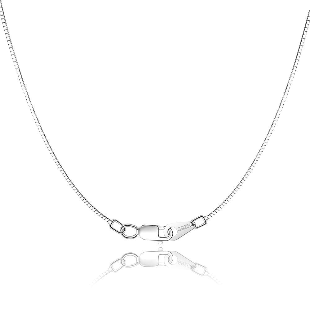 Jewlpire 18K Gold Plated 925 Sterling Silver Chain Necklace for Women Girls, 0.8mm Box Chain Lobster Claw Clasp-Super Thin & Strong Necklace Chain 16/18/20/22/24 Inch