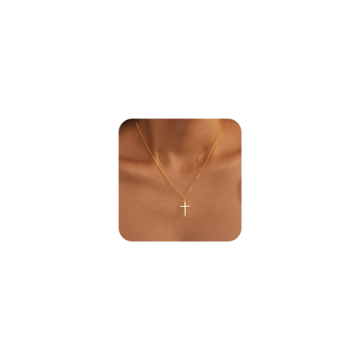 Poxtex Cross Necklace for Women Teen Girls, Dainty 14K Gold Silver Plated Cross Choker Jewelry Non Tarnish Waterproof Cute Simple Small Necklace Christian Baptism Religious Faith Jewelry Gifts