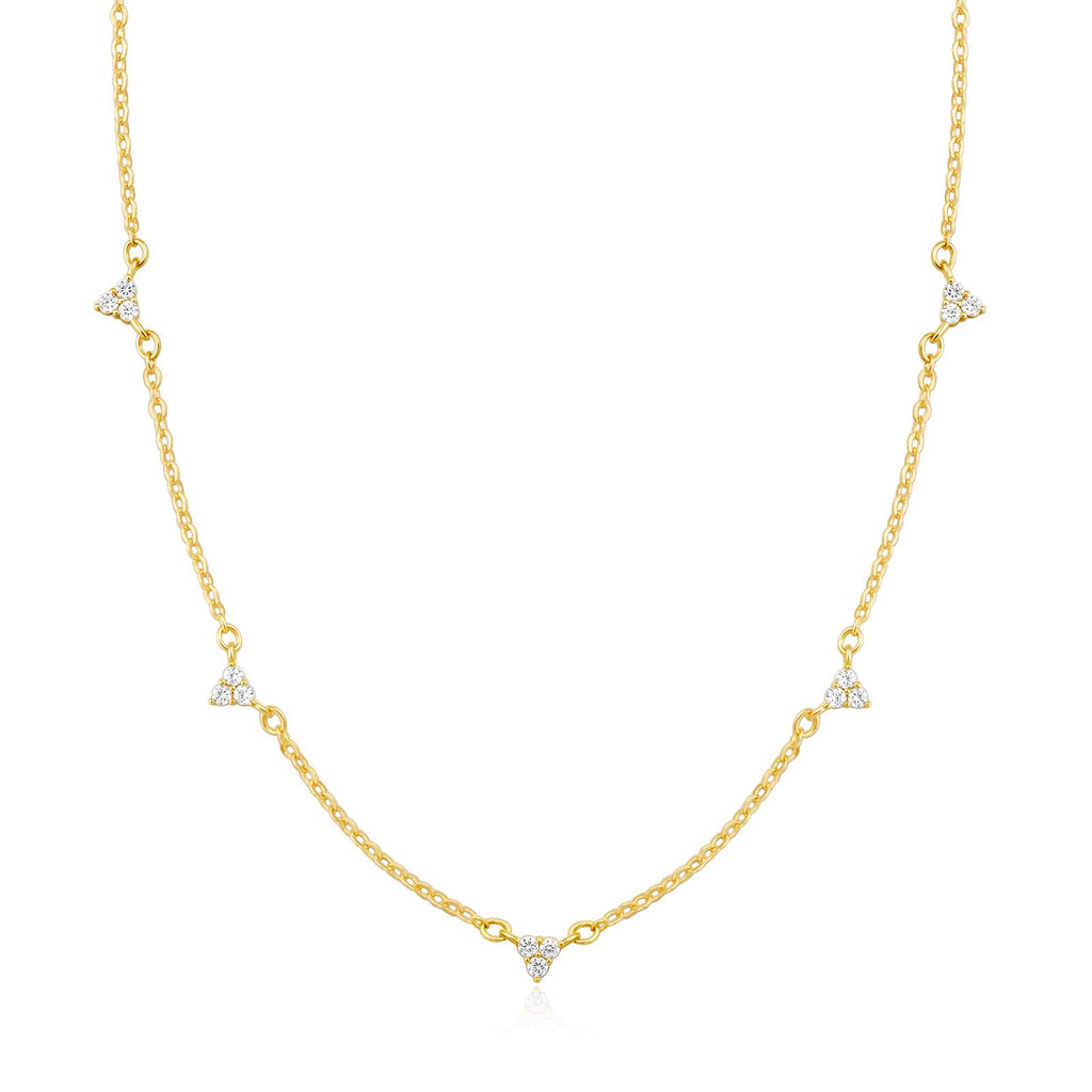 Dainty Silver Gold Necklaces for Women Cute Station Choker Simulated Diamond Necklace Simple Layering CZ Necklace Trendy Jewelry Gifts