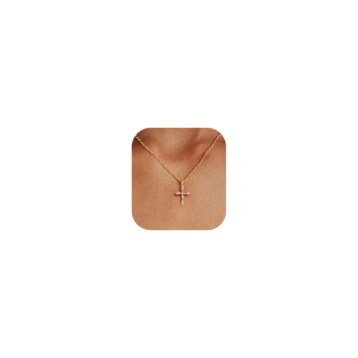 Cross Necklace for Women,Double Cross Necklace 14K Gold Plated Cross Pendant Necklace Dainty Gold Cross Necklaces for Women Trendy Small Cross Charm Necklace Simple Cute Choker Necklaces Gold Jewery