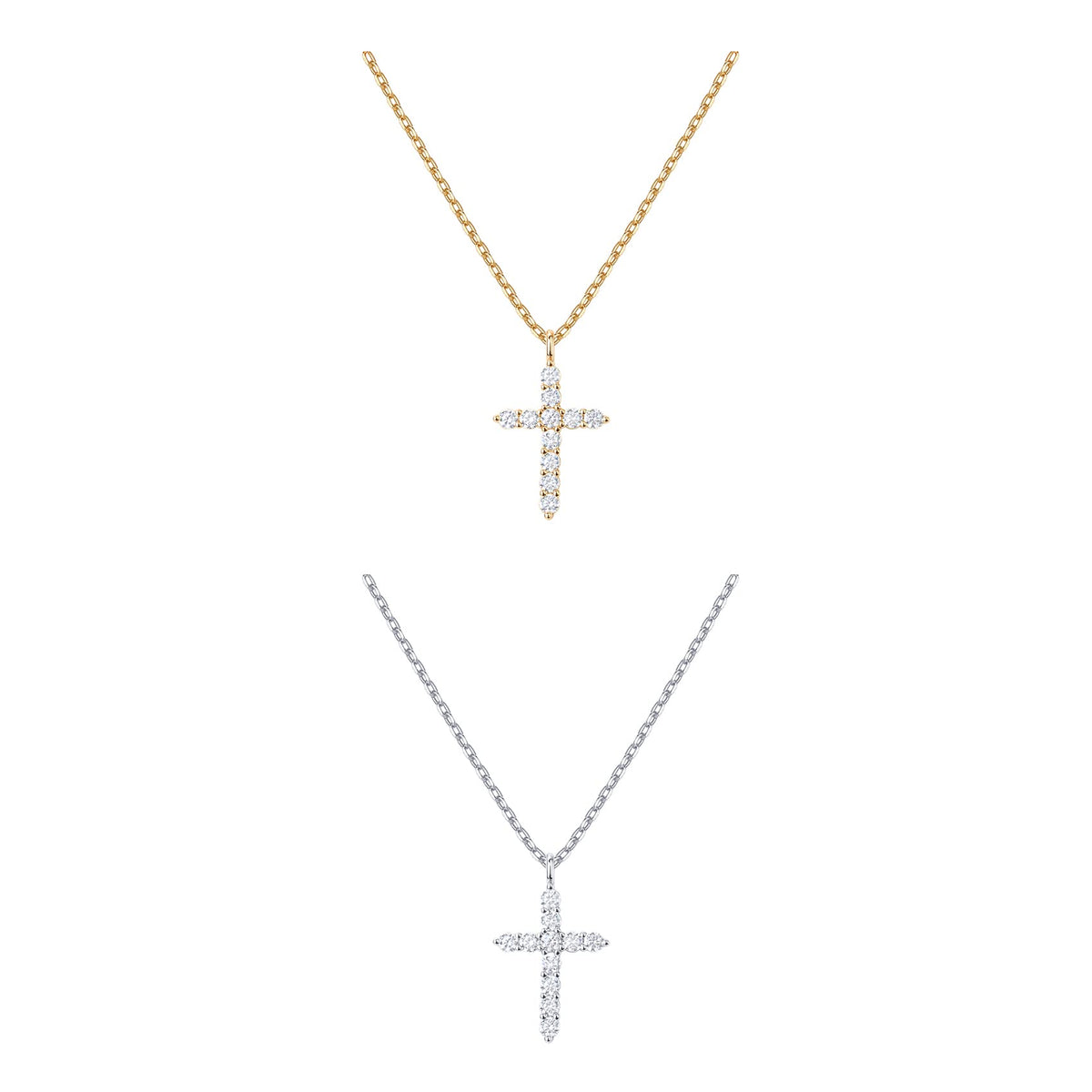 PAVOI 14K Gold Plated Cubic Zirconia Cross Necklace for Women | Cross Faith Pendant Necklaces