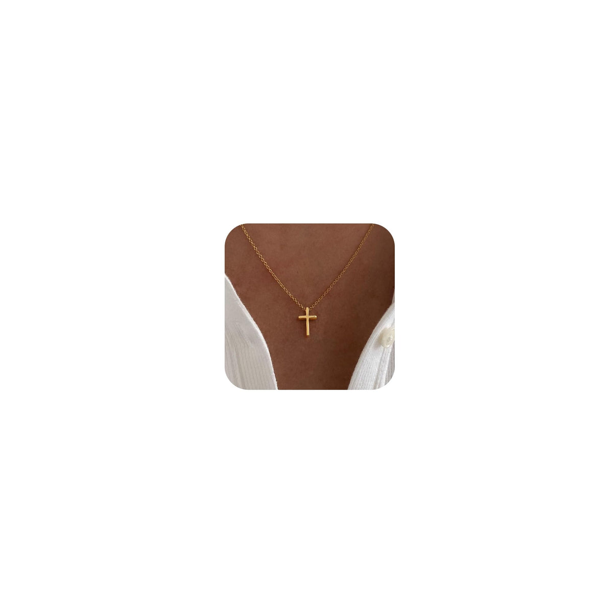 Cross Necklace for Women,Double Cross Necklace 14K Gold Plated Cross Pendant Necklace Dainty Gold Cross Necklaces for Women Trendy Small Cross Charm Necklace Simple Cute Choker Necklaces Gold Jewery