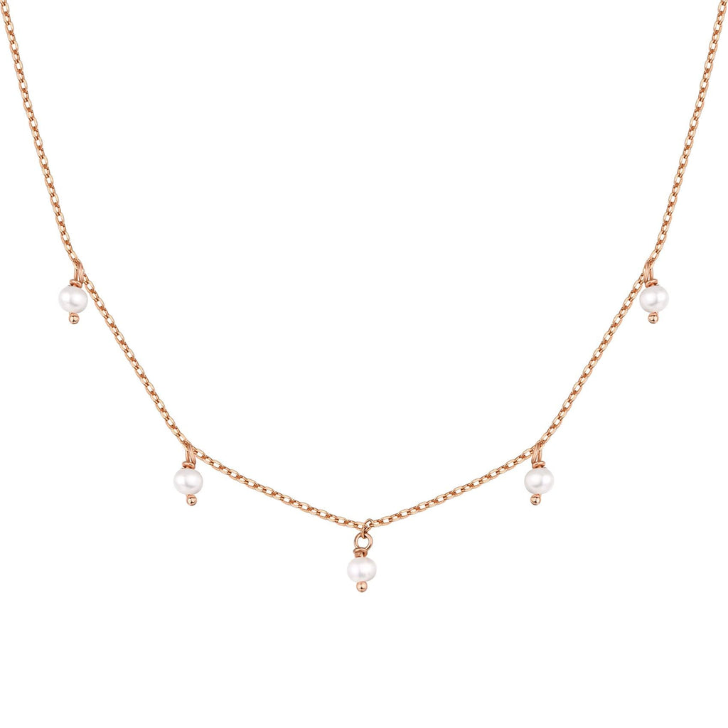 PAVOI 14K Gold Plated Station Necklace - Simulated Diamond Layering Necklaces - Womens CZ Chain