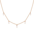 PAVOI 14K Gold Plated Station Necklace - Simulated Diamond Layering Necklaces - Womens CZ Chain