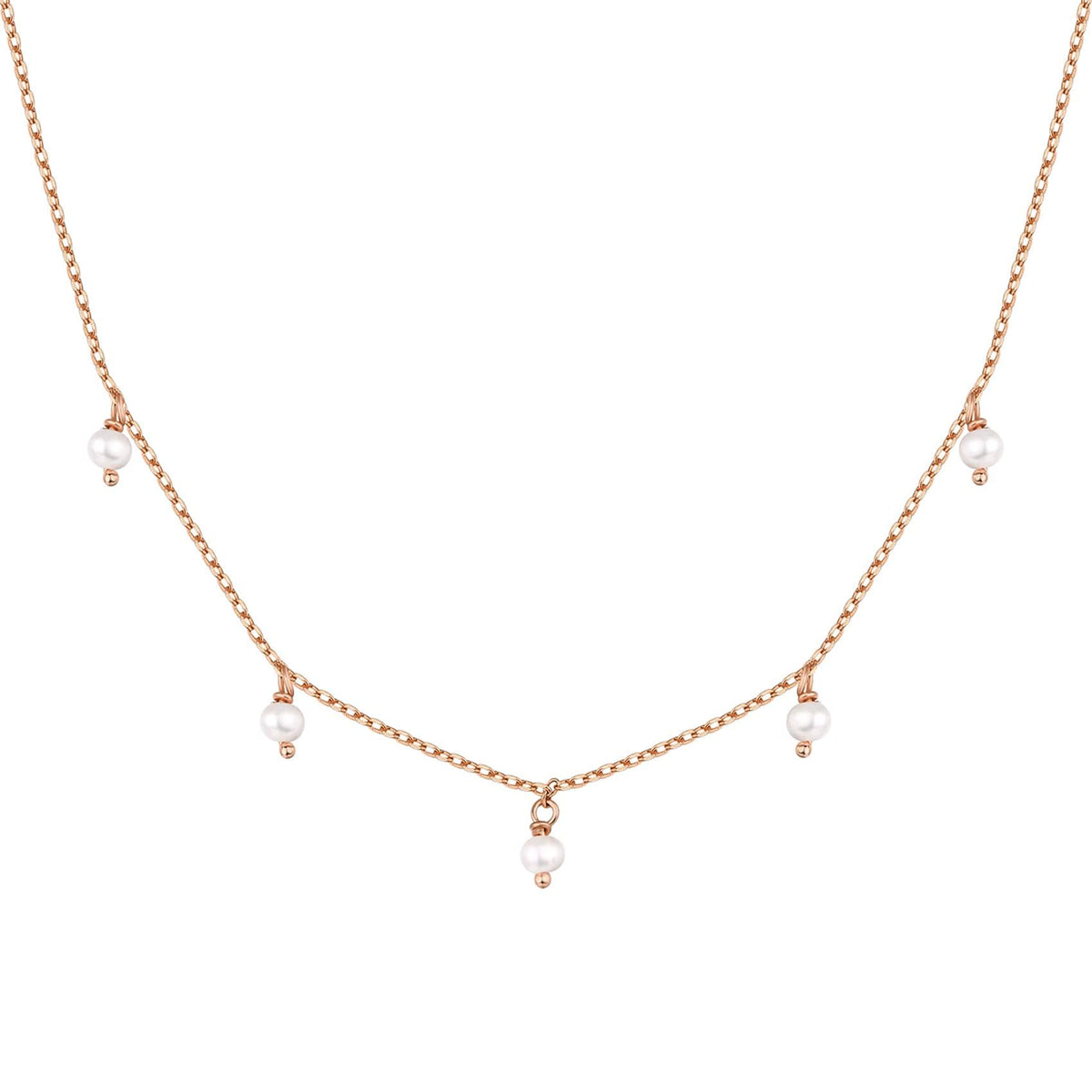PAVOI 14K Gold Plated Station Necklace - Simulated Diamond Layering Necklaces - Womens CZ Chain