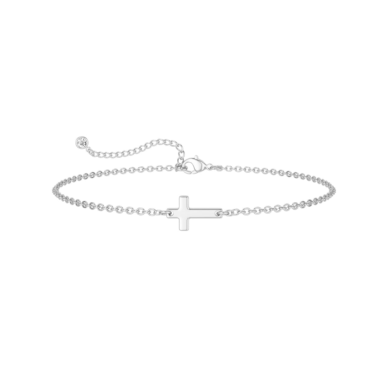 Moodear Cross Bracelet for Women, Dainty 925 Sterling Silver/14k Gold Plated CZ Chain Bracelets for Women Graduation Gift 2026 for Teen Religious Christian Basket Stuffers Jewelry