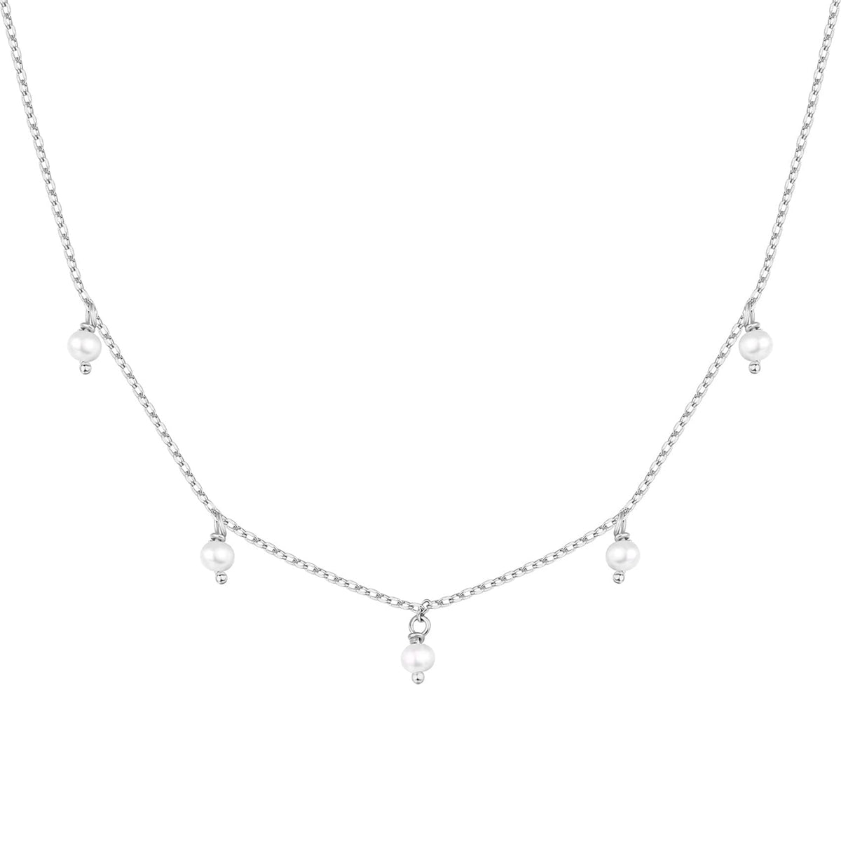 PAVOI 14K Gold Plated Station Necklace - Simulated Diamond Layering Necklaces - Womens CZ Chain