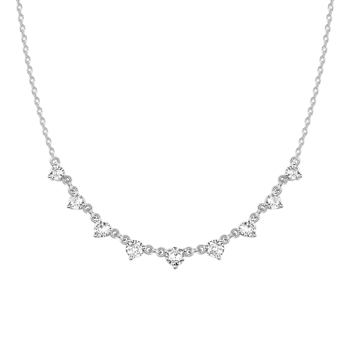 PAVOI 14K Gold Plated Station Necklace - Simulated Diamond Layering Necklaces - Womens CZ Chain