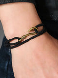 Fashionable retro fish hook anchor chain bracelet jewelry, with double-layer adjustable milan rope, unisex braided bracelet, is an ideal choice for sailing adventures and gifts