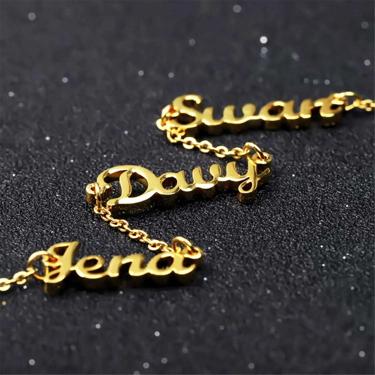 AS520  Multiple Names Custom Cut Necklace Personalized Gift Stainless Steel Letter Necklace Family Mothering Sunday  Gold Silver Color For Mother's Day