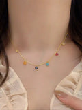 Women's Zinc Alloy Glass Four-Leaf Clover, Elegant Sweet Fashion Jewelry, Perfect Gift for Her, Daily Wear Accessory, Jewelry Necklace, Jewelry Accessories, Fashionable Accessory, Chic Gorgeous Jewelry, Clover Necklaces