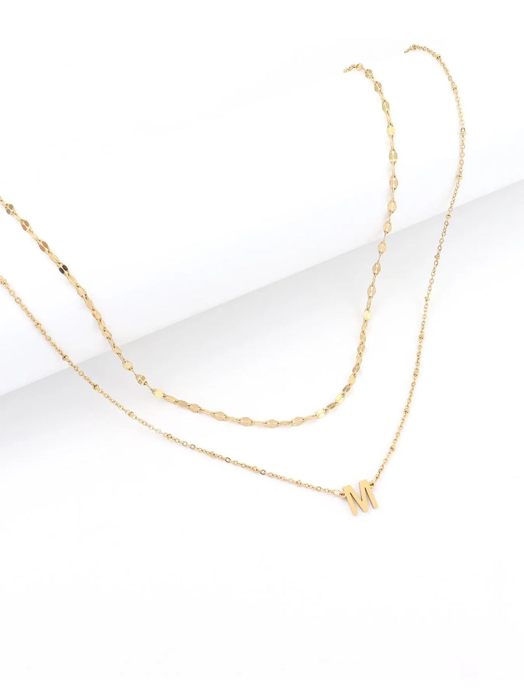 Simple Letter Detail Initial Pendant Necklace & Chain Necklace Set, Dainty Initial Necklaces, Fashion Jewelry for Party, Daily Decor, Trendy All-match & Exquisite Jewelry for Birthday Gift
