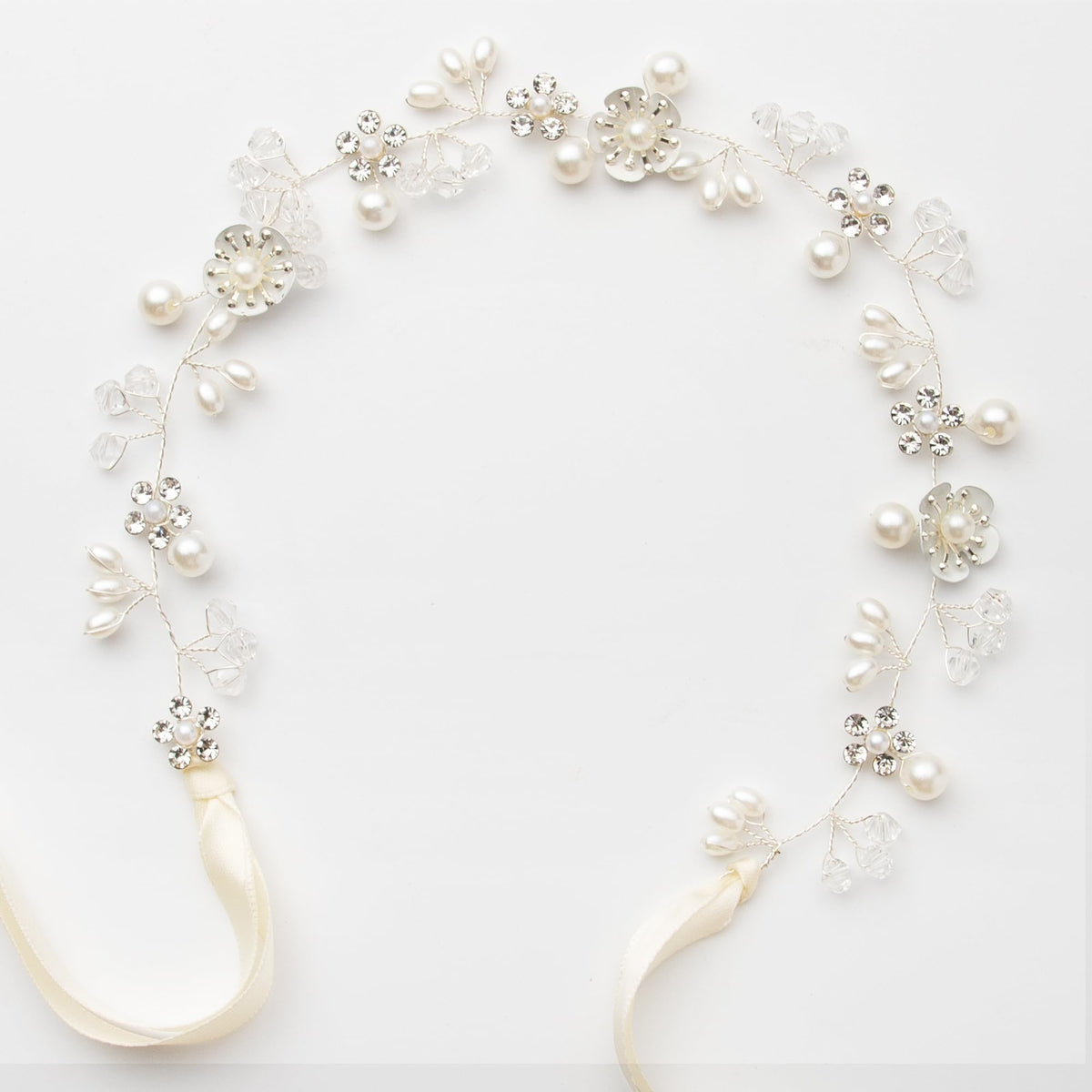 Flower Girl Headband, Princess Flower Crystal Headpiece, Girl Hair Accessories, Rhinestone Pearl Headband, Suitable for Girls and Bride Wedding （Gold）