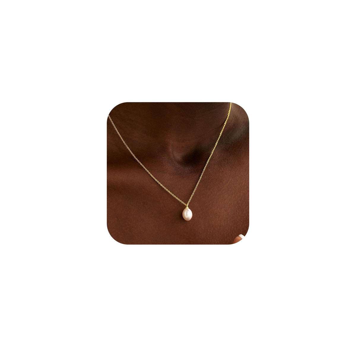 Gold Pearl Necklaces for Women Trendy, 14K Gold Plated Dainty Necklace Simple Layered Pearl Necklaces for Women Trendy Wedding Birthday Jewelry