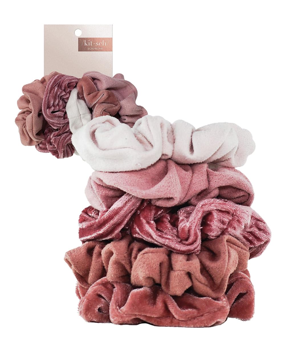 Kitsch Ultra-Petite Satin Scrunchies for Women - No Crease, Frizz-Free Sleep | Softer Than Silk Scrunchies Gentle On Hair Scrunchies for All Hair Types | Stylish Hair Accessories- Cherry Blossom, 5pcs