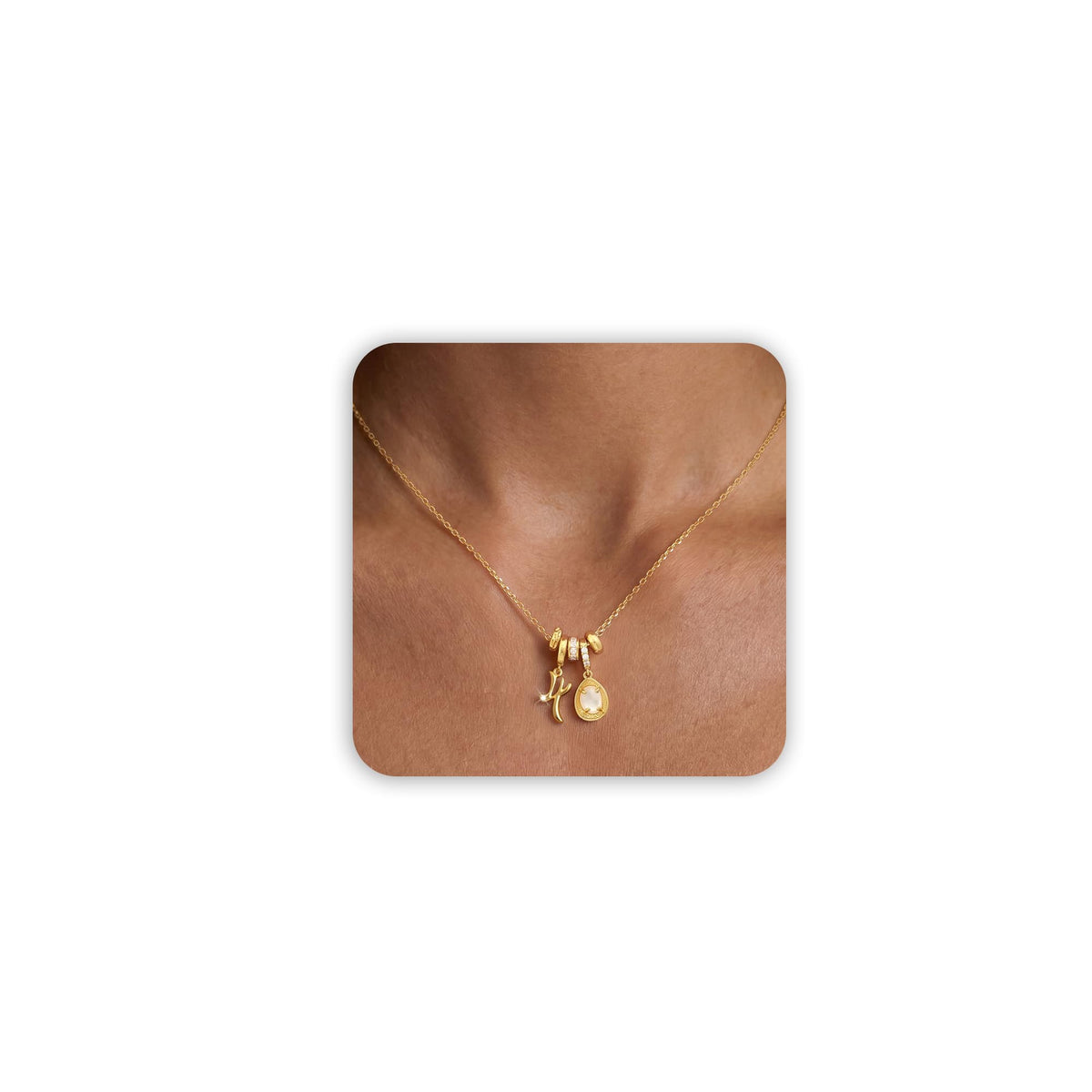 Freekiss Gold Pendant Necklace for Women, Dainty Diamond Necklaces for Women Simple 14K Gold Plated Paperclip Choker Necklaces Cute Minimalist Open Oval Necklaces Gold Jewelry for Women Gifts