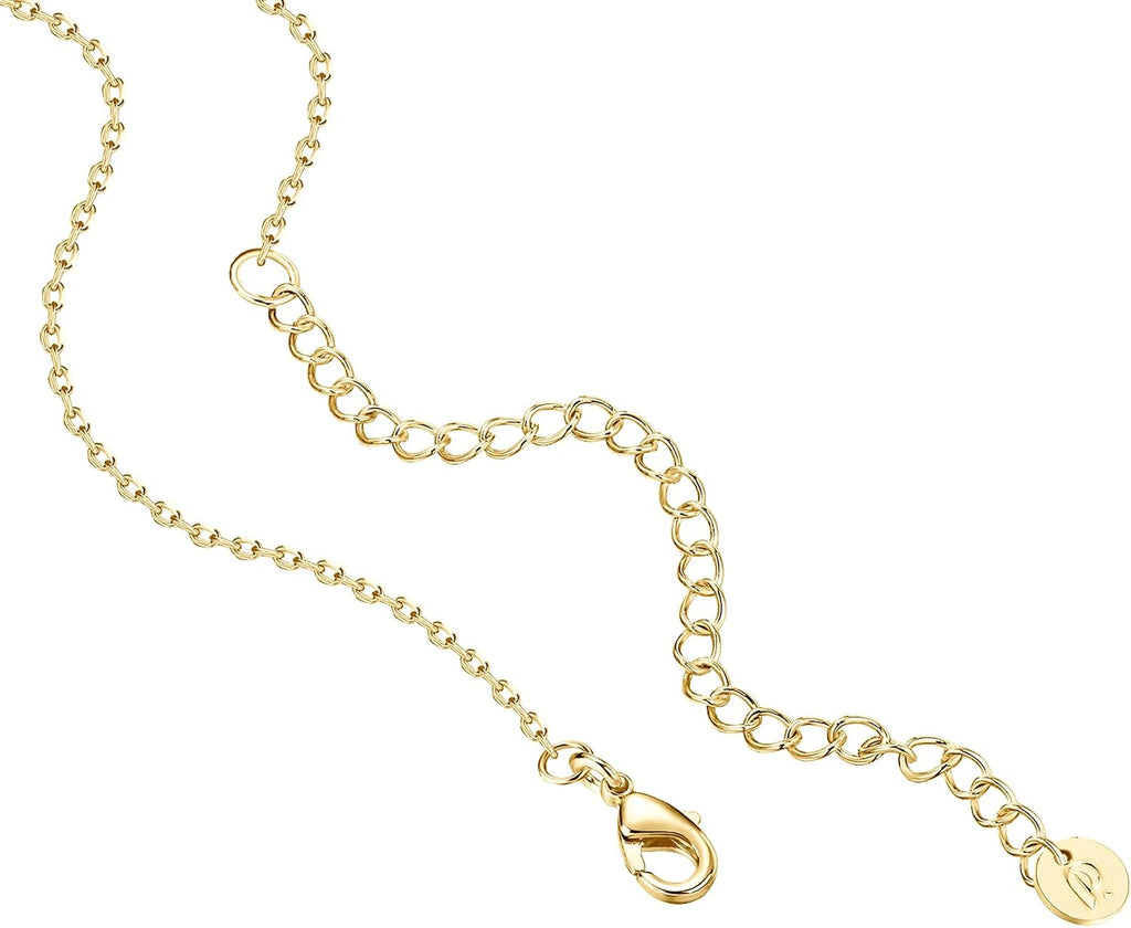 PAVOI 14K Gold Plated Station Necklace - Simulated Diamond Layering Necklaces - Womens CZ Chain