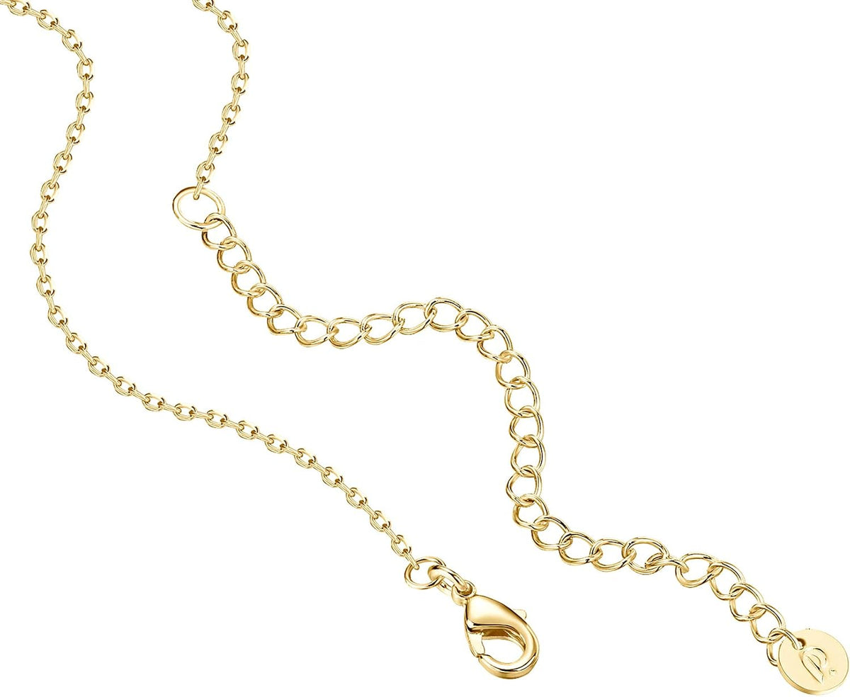 PAVOI 14K Gold Plated Station Necklace - Simulated Diamond Layering Necklaces - Womens CZ Chain