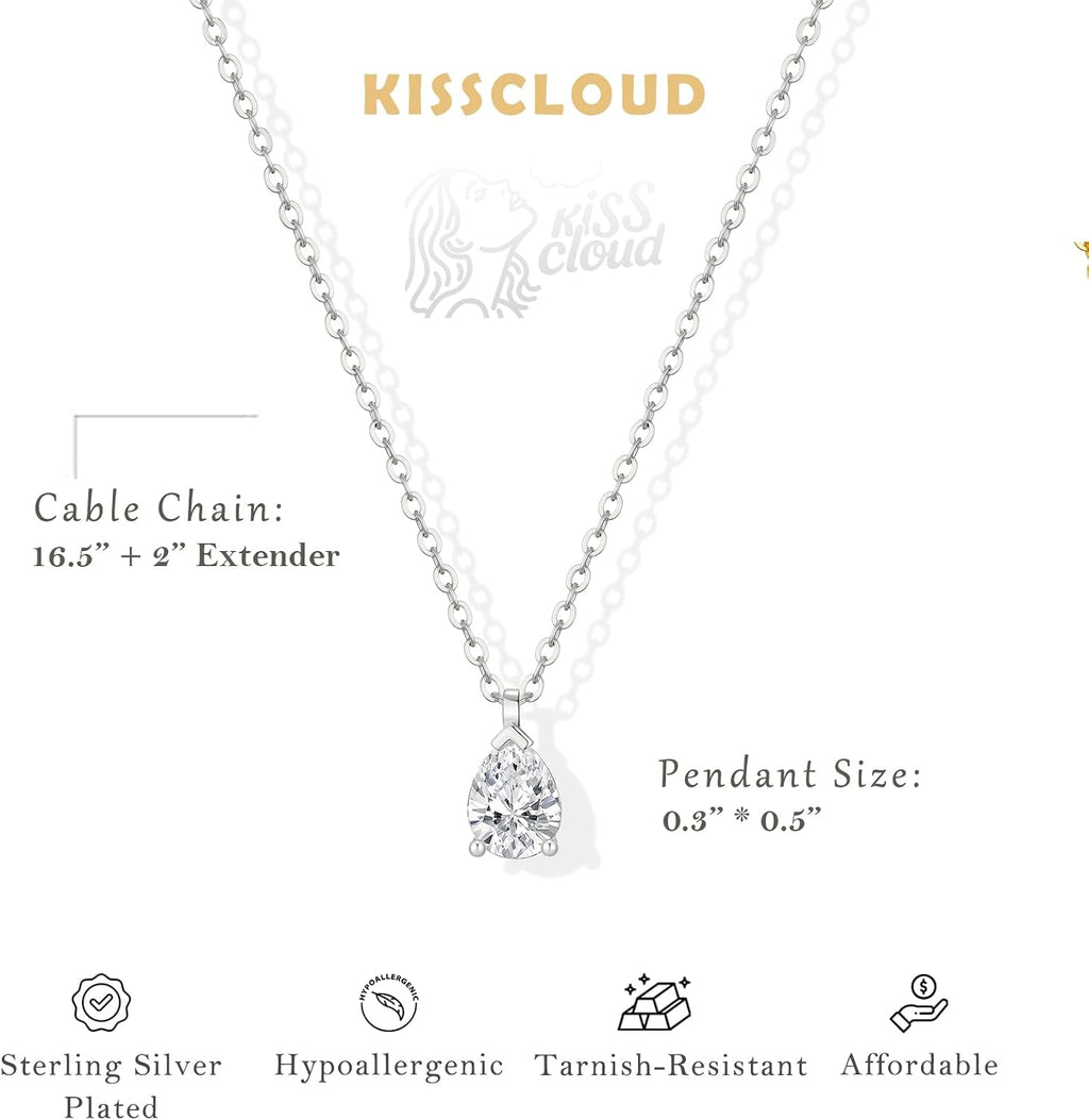 Gold Necklace for Women 14K Gold Plated Dainty Pendant Chain Puffy Heart Italian Horn Radiant Sun Compass CZ Teardrop Bow Charm Trendy Jewelry Gift