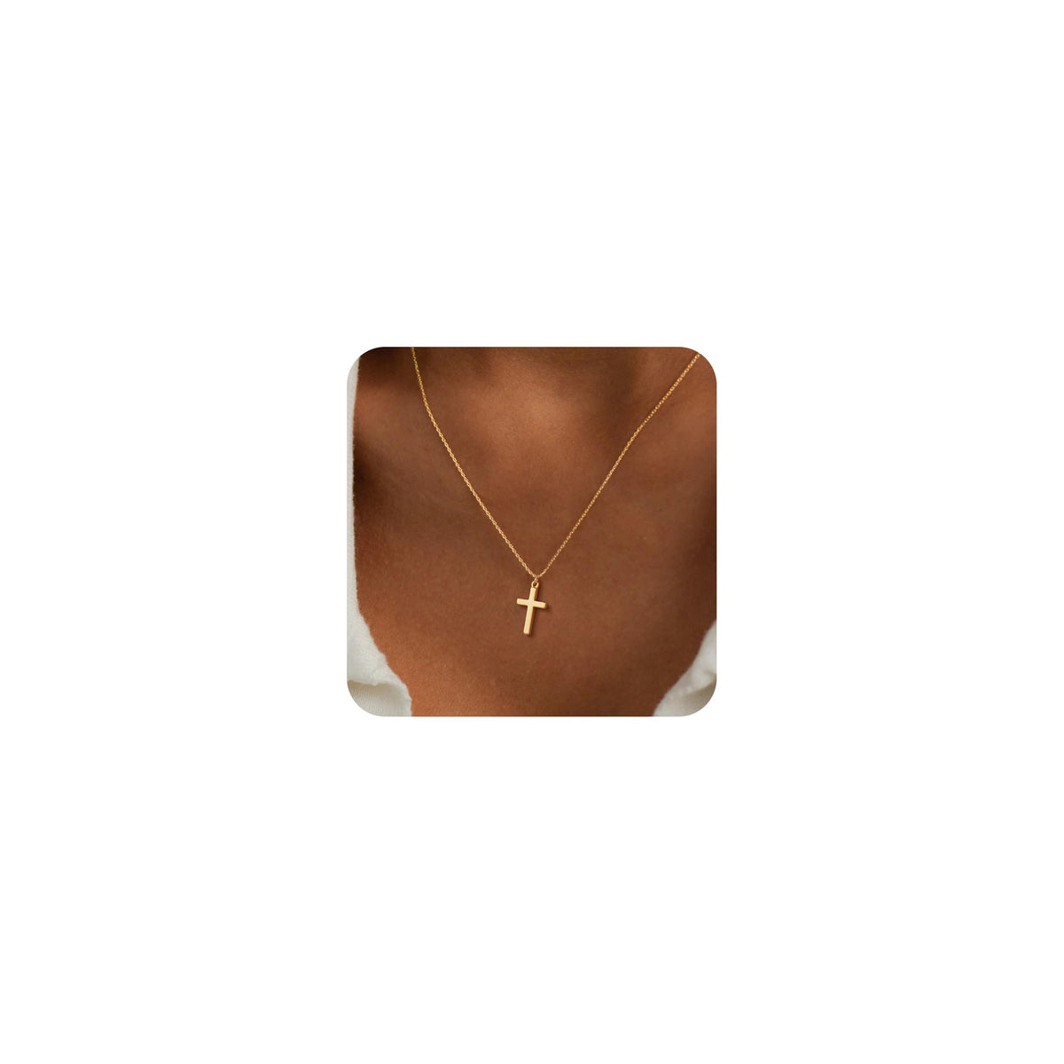 Poxtex Cross Necklace for Women Teen Girls, Dainty 14K Gold Silver Plated Cross Choker Jewelry Non Tarnish Waterproof Cute Simple Small Necklace Christian Baptism Religious Faith Jewelry Gifts