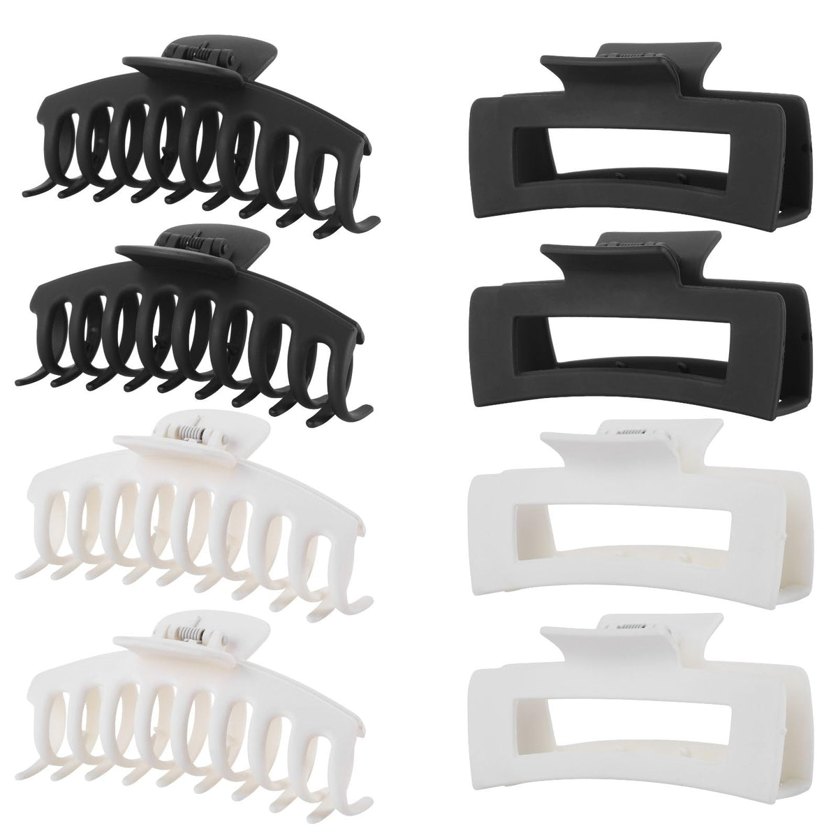 LuSeren Hair Clips for Women 4.3 Inch Large Hair Claw Clips for Women Thin Thick Curly Hair, Big Matte Banana Clips,Strong Hold jaw clips,Neutral Colors