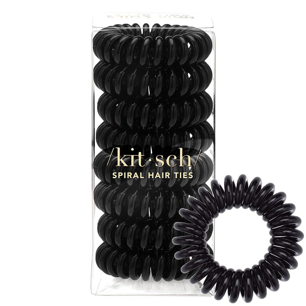 Kitsch Spiral Hair Ties for Women – Coiled Plastic Hair Ties No Damage, Ponytail Holders for Thick and Thin Hair – Creaseless and Dent-Free, Phone Cord Style - Clear, 8 Pcs