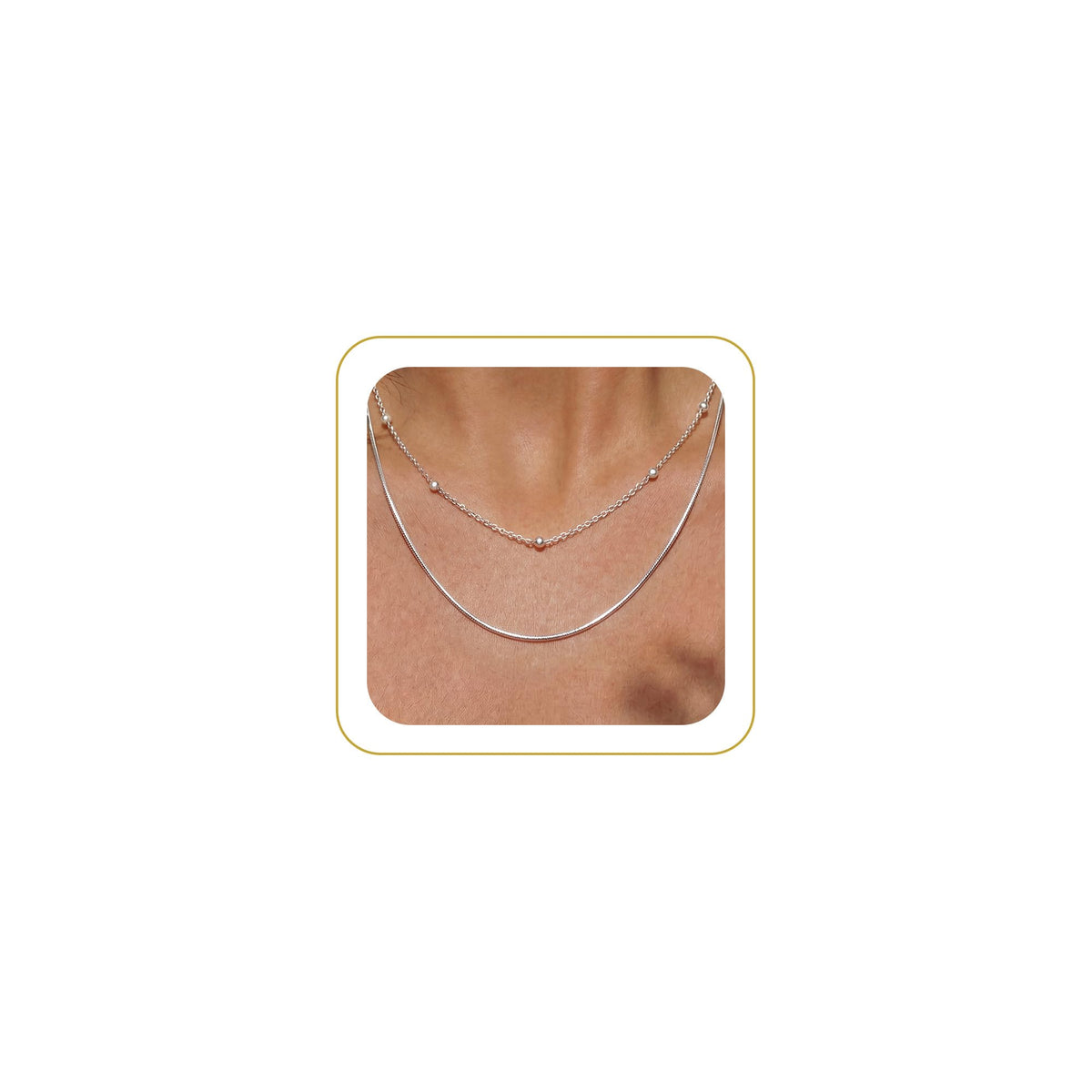 Tewiky Layered Necklaces for Women Non Tarnish- Chunky 14k Gold Plated Herringbone/Snake/Rope/Box/Cuban Link Chain for Women Waterproof Layering Stack Choker Necklace Trendy Dainty Tarnish Free Jewelry Set