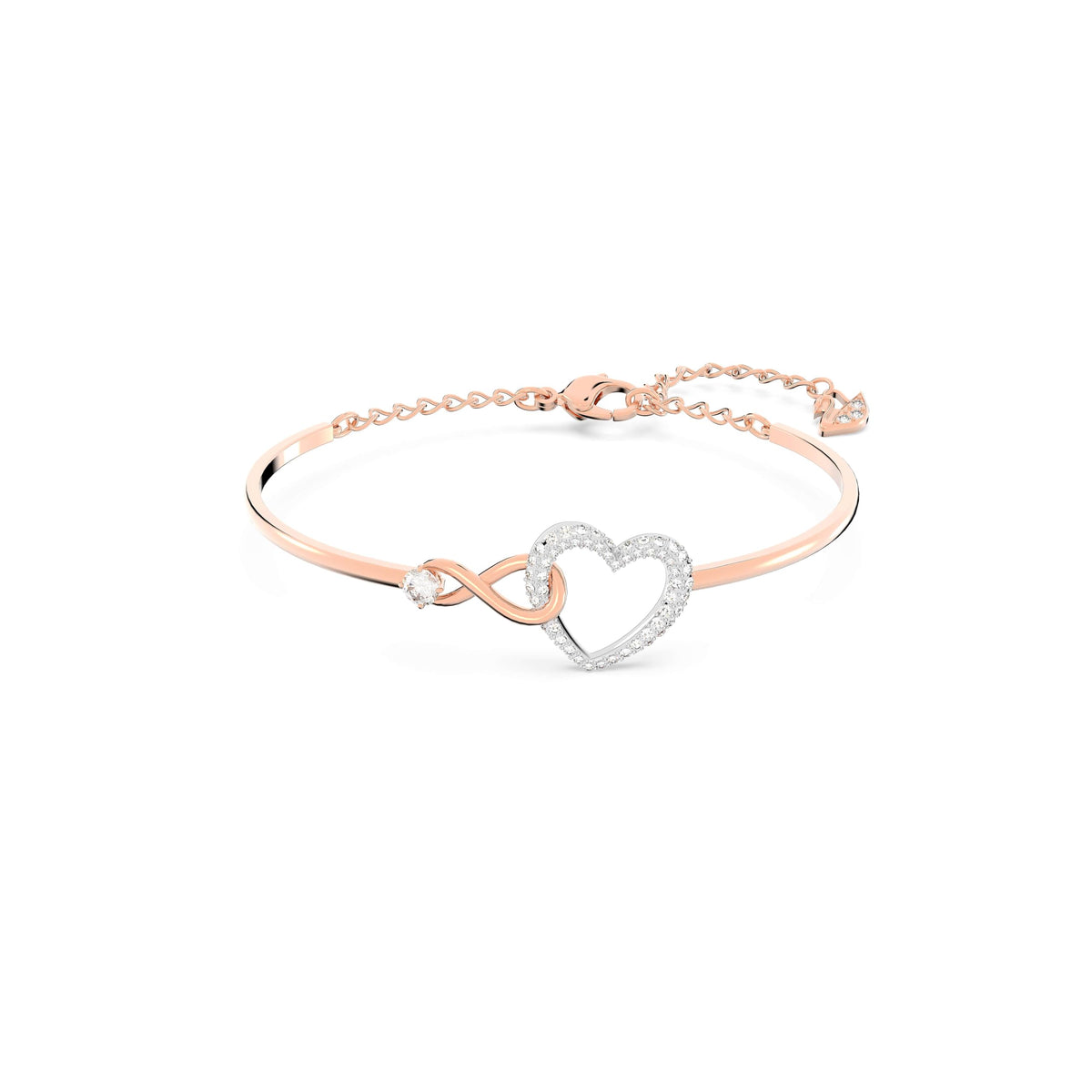 Swarovski Infinity Heart Jewelry Collection, Necklaces and Bracelets, Rose Gold & Rhodium Tone Finish, Clear Crystals
