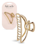 Kitsch Metal Hair Clips for Women - Durable & Elegant Metal Claw Clips, Perfect for Everyday Use & Special Occasions - Gold, 1 Pc