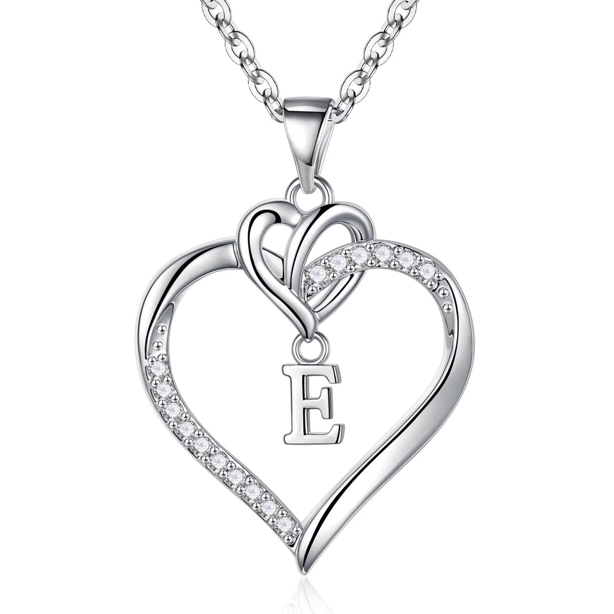 STORUP Heart Initial Necklaces for Women Girls, 14K-Gold-Plated Initial A-Z Heart Necklaces for Teen Girl Jewelry Birthday Gifts for Girls Women Her Wife Mom