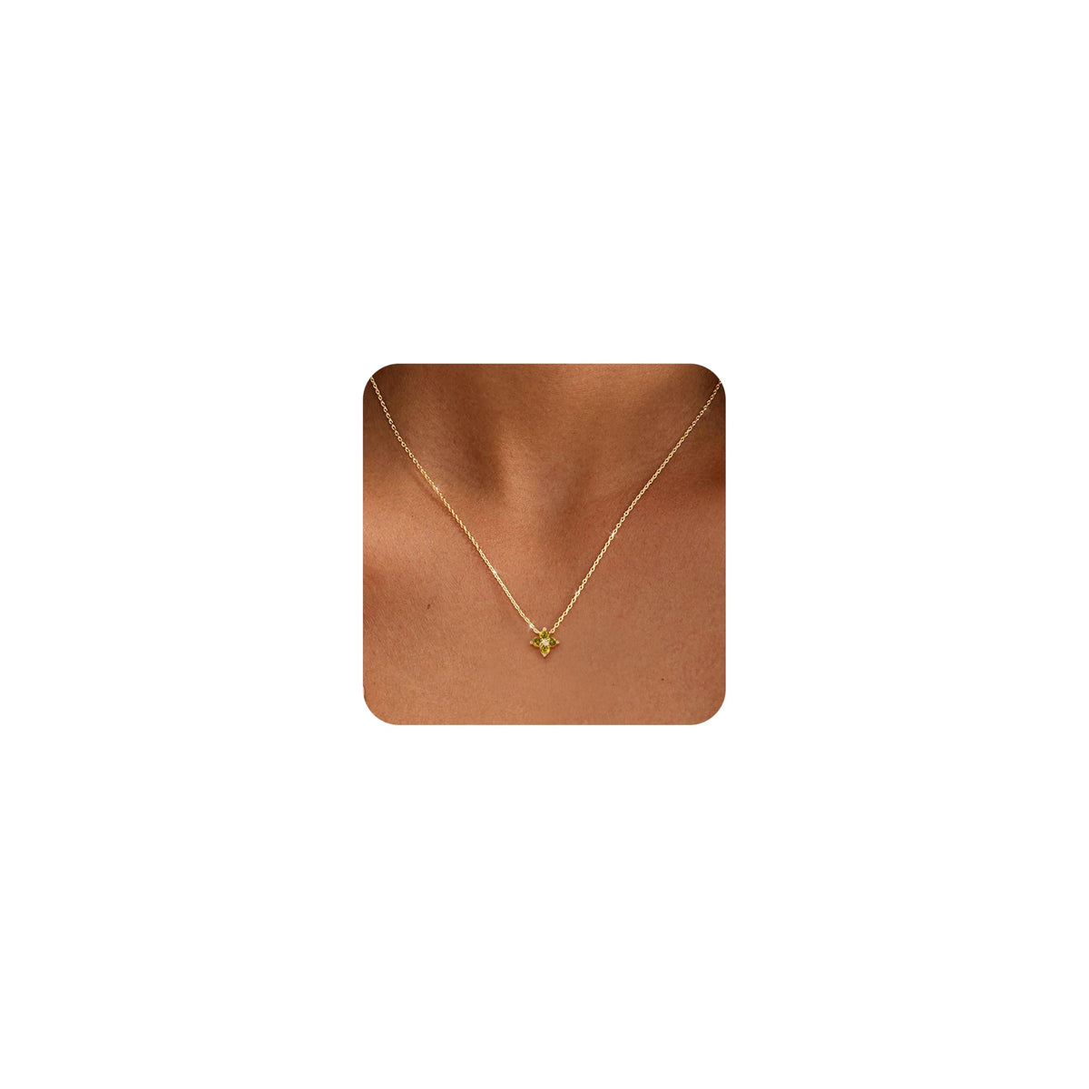 ZHESHY Birthstone Gold Necklaces for Women Dainty Non Tarnish 14K Gold Plated Diamond Necklace Cubic Zirconia Pendant Necklaces Women Gold Trendy Jewelry Bridesmaid Birthday Gifts
