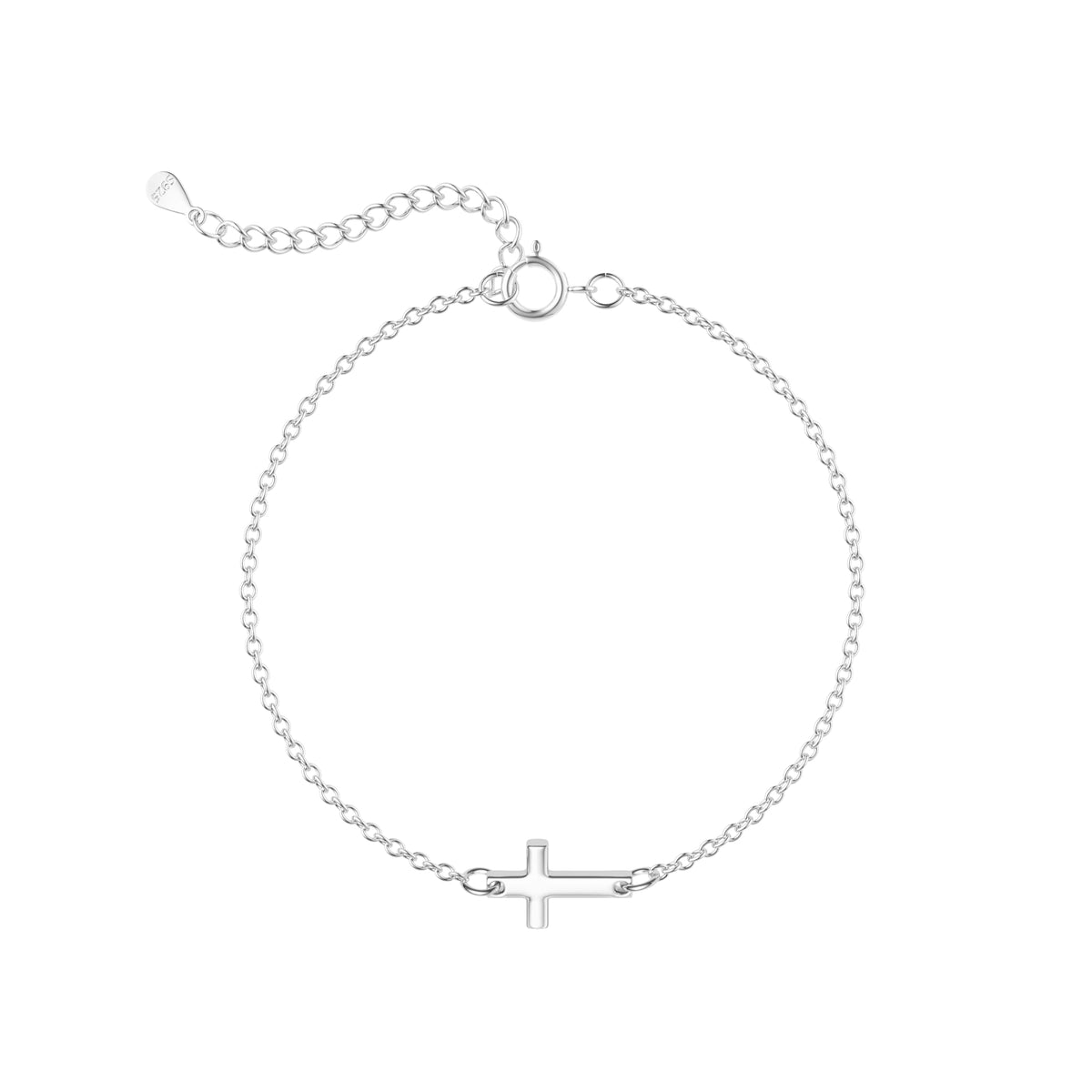 Moodear Cross Bracelet for Women, Dainty 925 Sterling Silver/14k Gold Plated CZ Chain Bracelets for Women Graduation Gift 2026 for Teen Religious Christian Basket Stuffers Jewelry