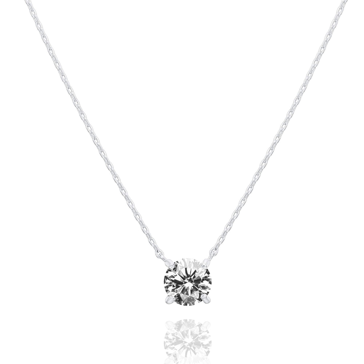 PAVOI 14K Gold Plated Crystal Solitaire 1.5 Carat (7.3mm) Cubic Zirconia Dainty Choker Necklace | Gold Necklaces for Women