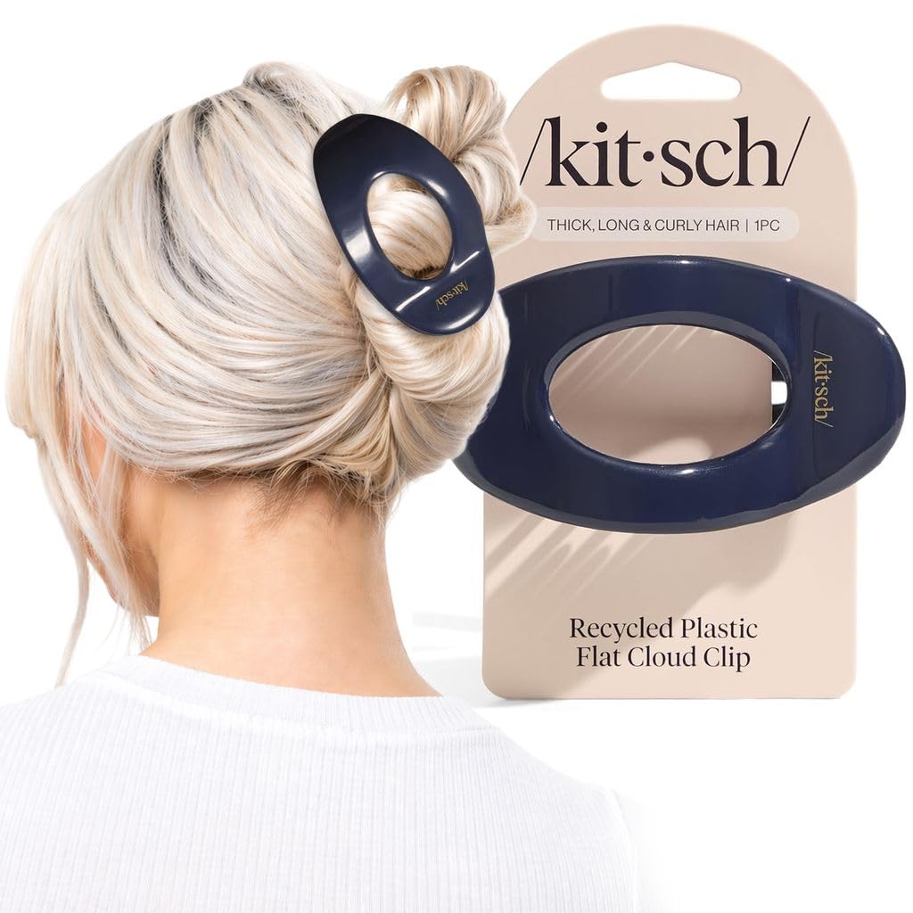 Kitsch Small Flat Claw Clips for Women - Stylish Flat Hair Clips, Strong Hold for Thick & Fine Hair | Non-Slip for Secure, Comfortable All-Day Wear -Tortoise Design