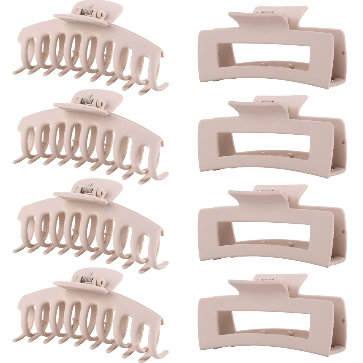 LuSeren Hair Clips for Women 4.3 Inch Large Hair Claw Clips for Women Thin Thick Curly Hair, Big Matte Banana Clips,Strong Hold jaw clips,Neutral Colors