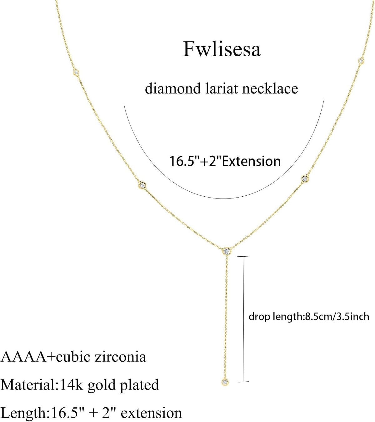 Gold Necklace for Women, Dainty Gold Long Necklaces 14k Gold Plated Prom Lariat Necklace Cute Choker Necklaces for Women Trendy Stuff Fashion Costume Gold Accessories Christmas Jewelry Gifts